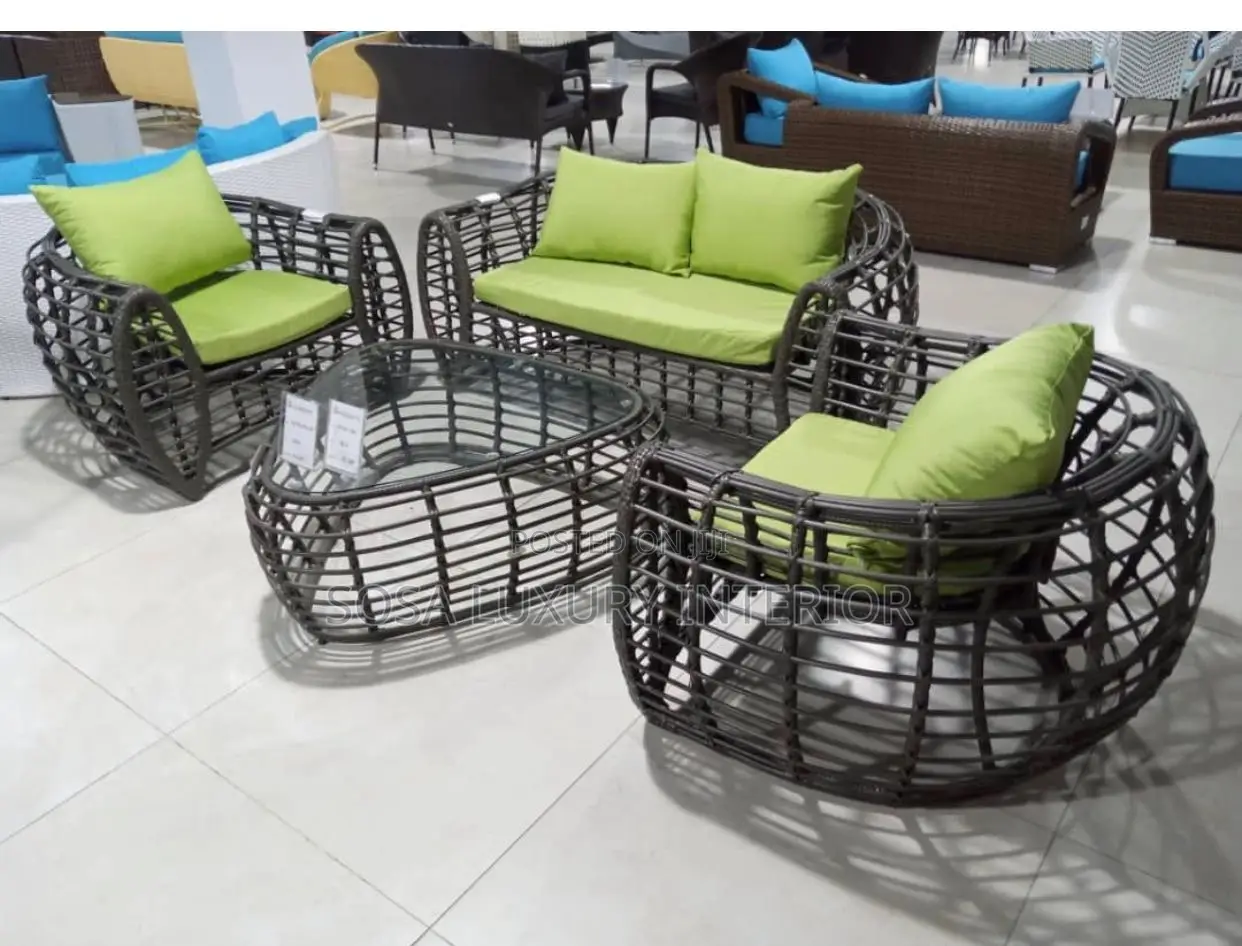 Modern Dark Wicker Rattan Outdoor Lounge Set