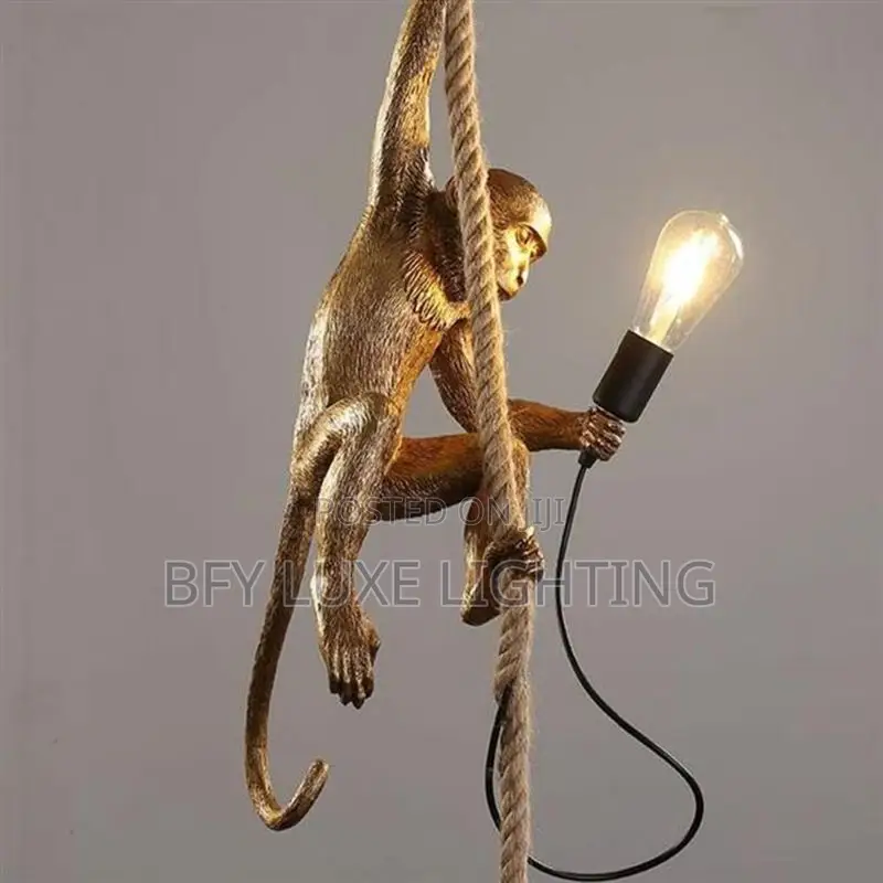 Monkey Light Chandelier-Creative Hanging Ceiling Lamp With Bulb Holder