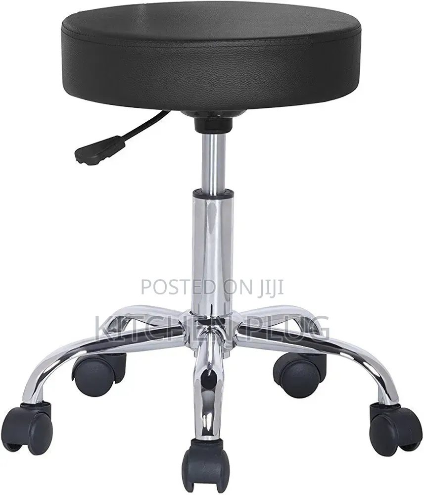 Height-Adjustable Swivel Revolving Stool With Wheels