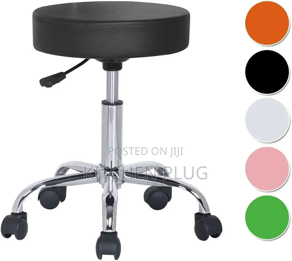 Height-Adjustable Swivel Revolving Stool With Wheels