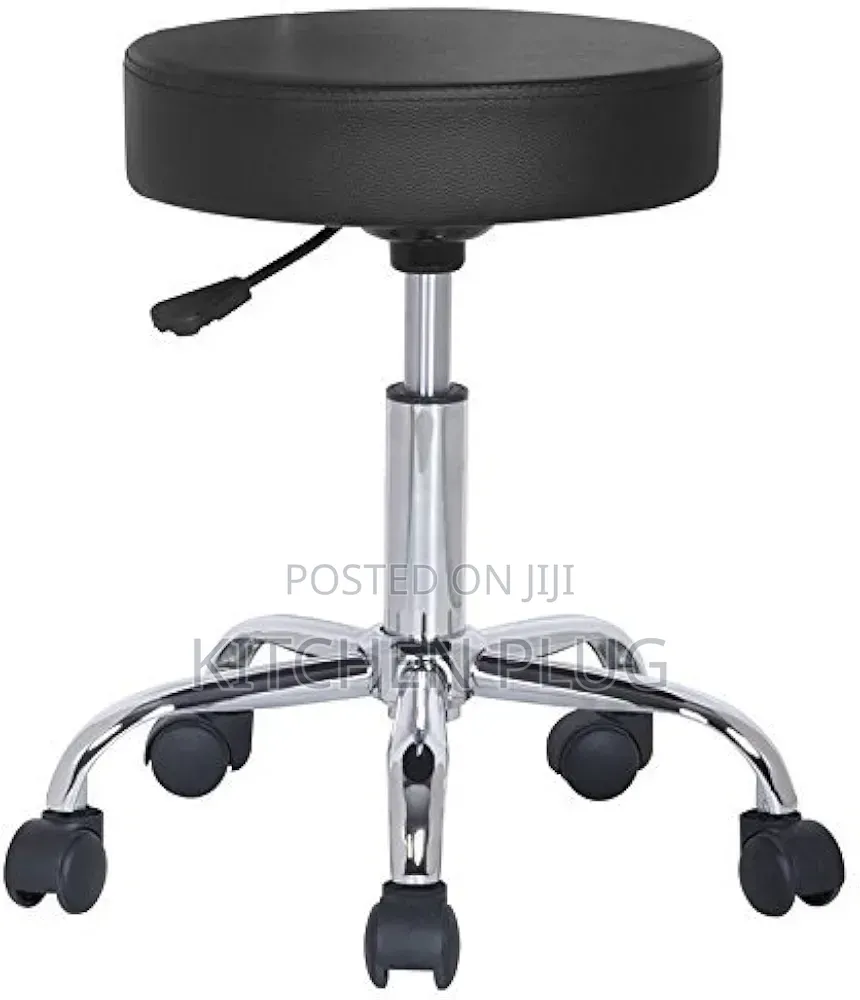 Height-Adjustable Swivel Revolving Stool With Wheels