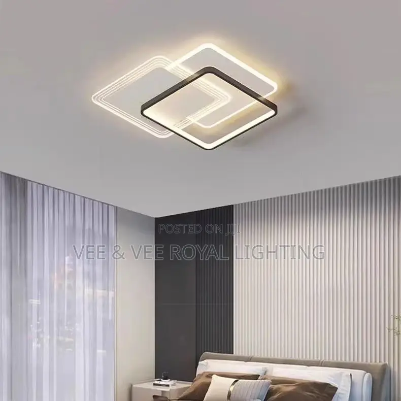 Black and White Block Ceiling Light - For Living Room, Bedroom, Office