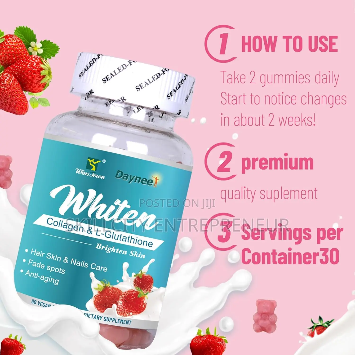 Daynee Whiten Collagen Glutathione Gummies