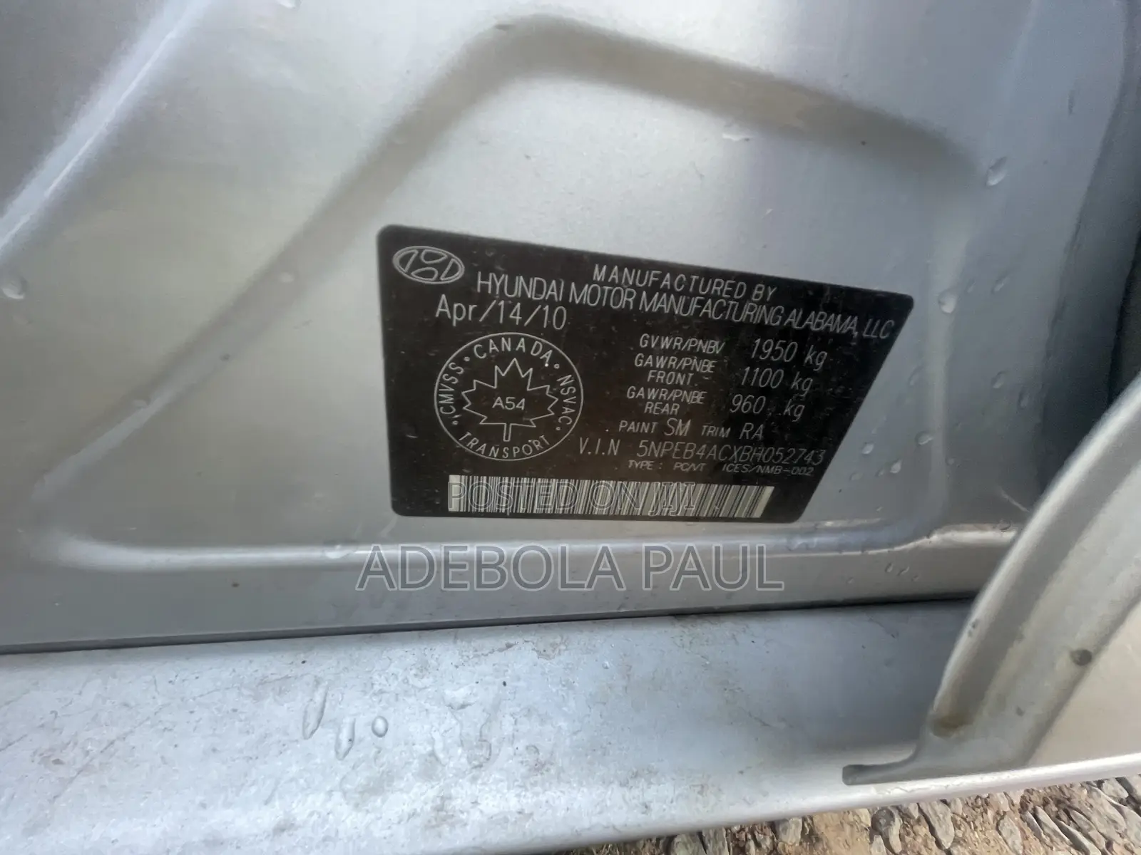 Hyundai Sonata 2010 Silver