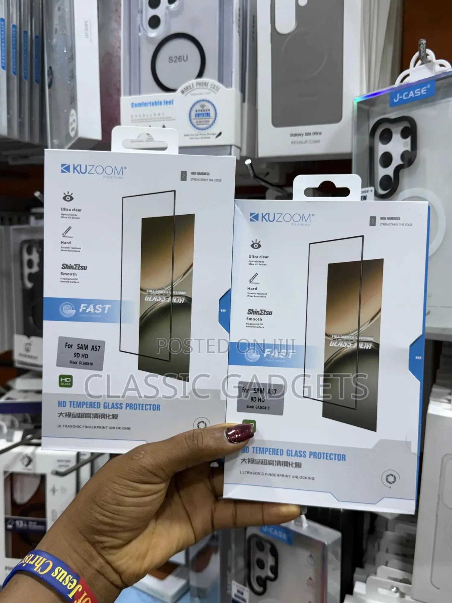 Kuzoom Tempered Glass Screen Protector for Samsung A57and A37