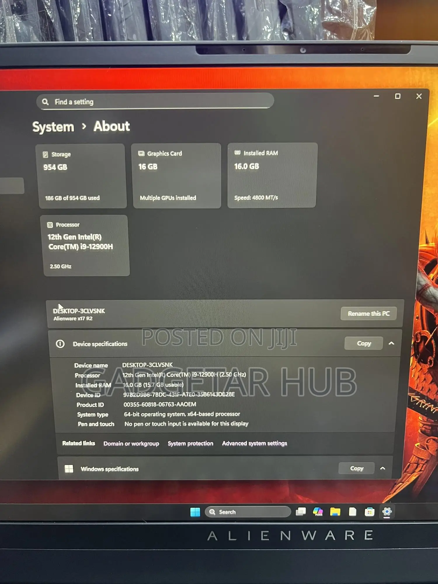 Laptop Dell 16GB Intel Core i9 SSD 1T