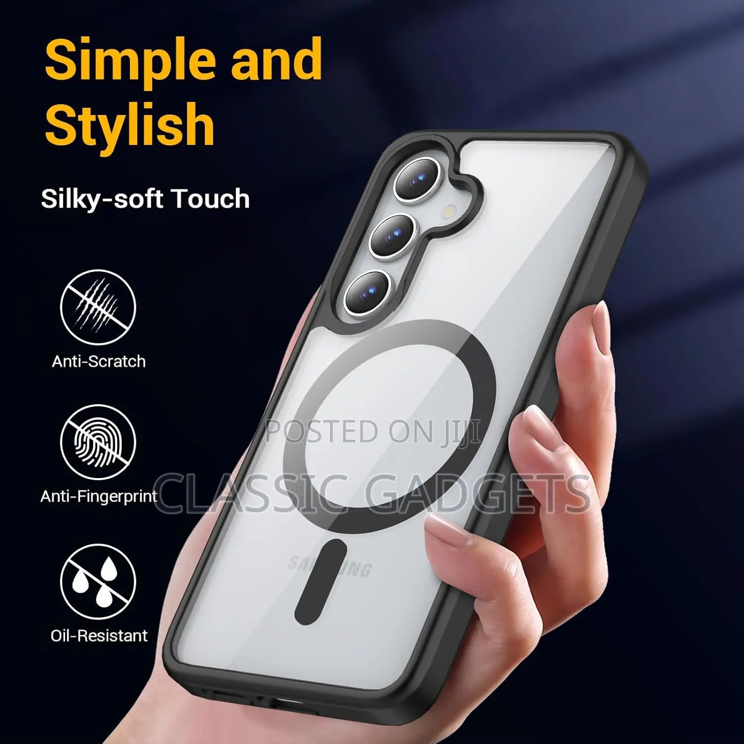 Transparent Black Tpu+Pc Magsafe Case for Samsung A57 /A37