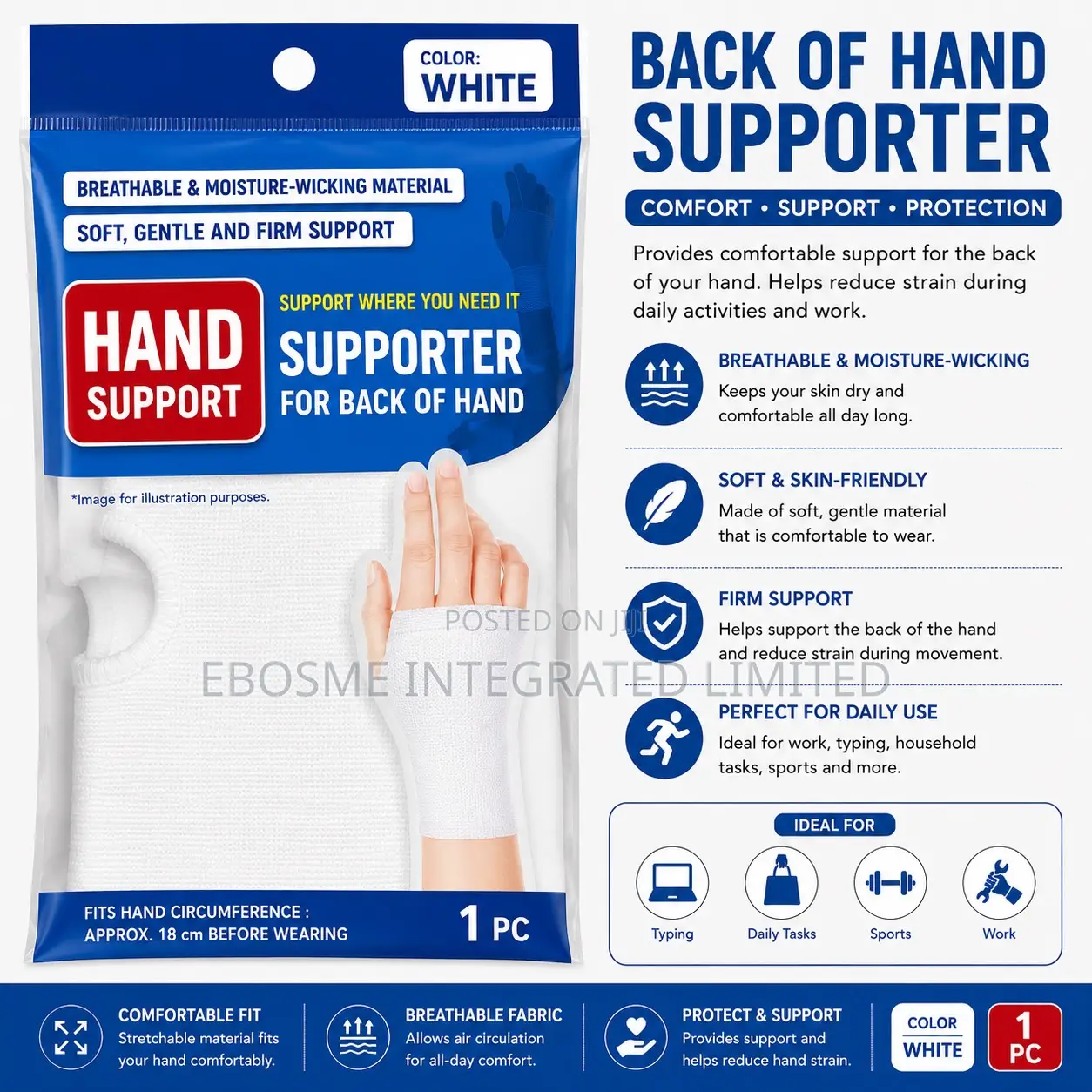 Back of Hand Supporter 18cm