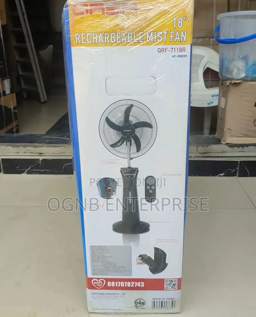 Qasa Mist Rechargeable Standing Fan