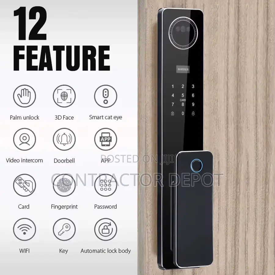 Automatic Face Recognition Smart Lock Fingerprint Tuya Wifi Camera