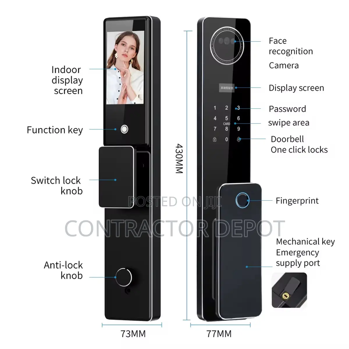 Automatic Face Recognition Smart Lock Fingerprint Tuya Wifi Camera