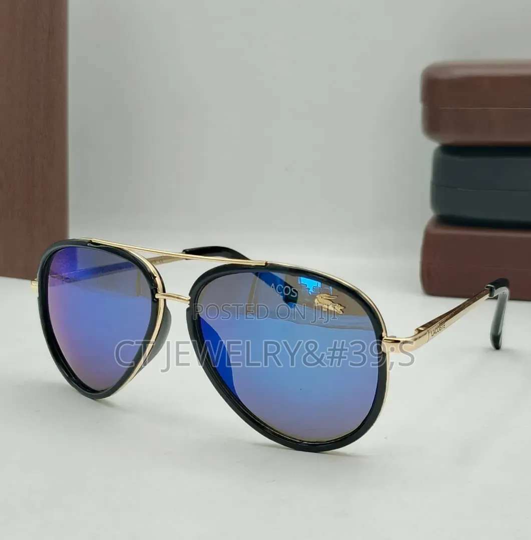 Luxury Aviator Sunglasses Metal Frame, Black Lens, Gift Box Included
