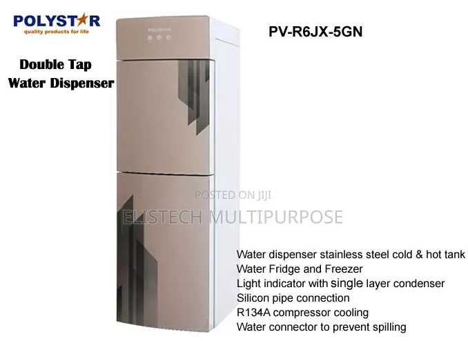 Polystar Double Tap Water Dispenser With Fridge and Freezer
