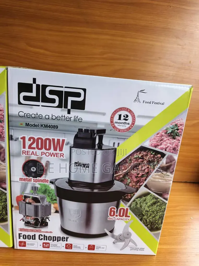 DSP 1200w Food Chopper - 6l Stainless Steel Bowl, Blades