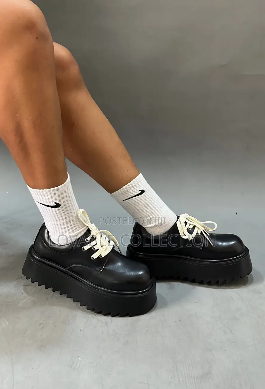 High-platform Sawtooth Derby Shoes
