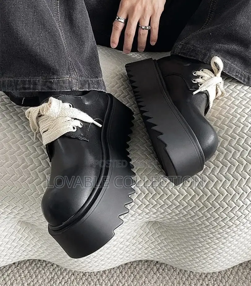 High-platform Sawtooth Derby Shoes