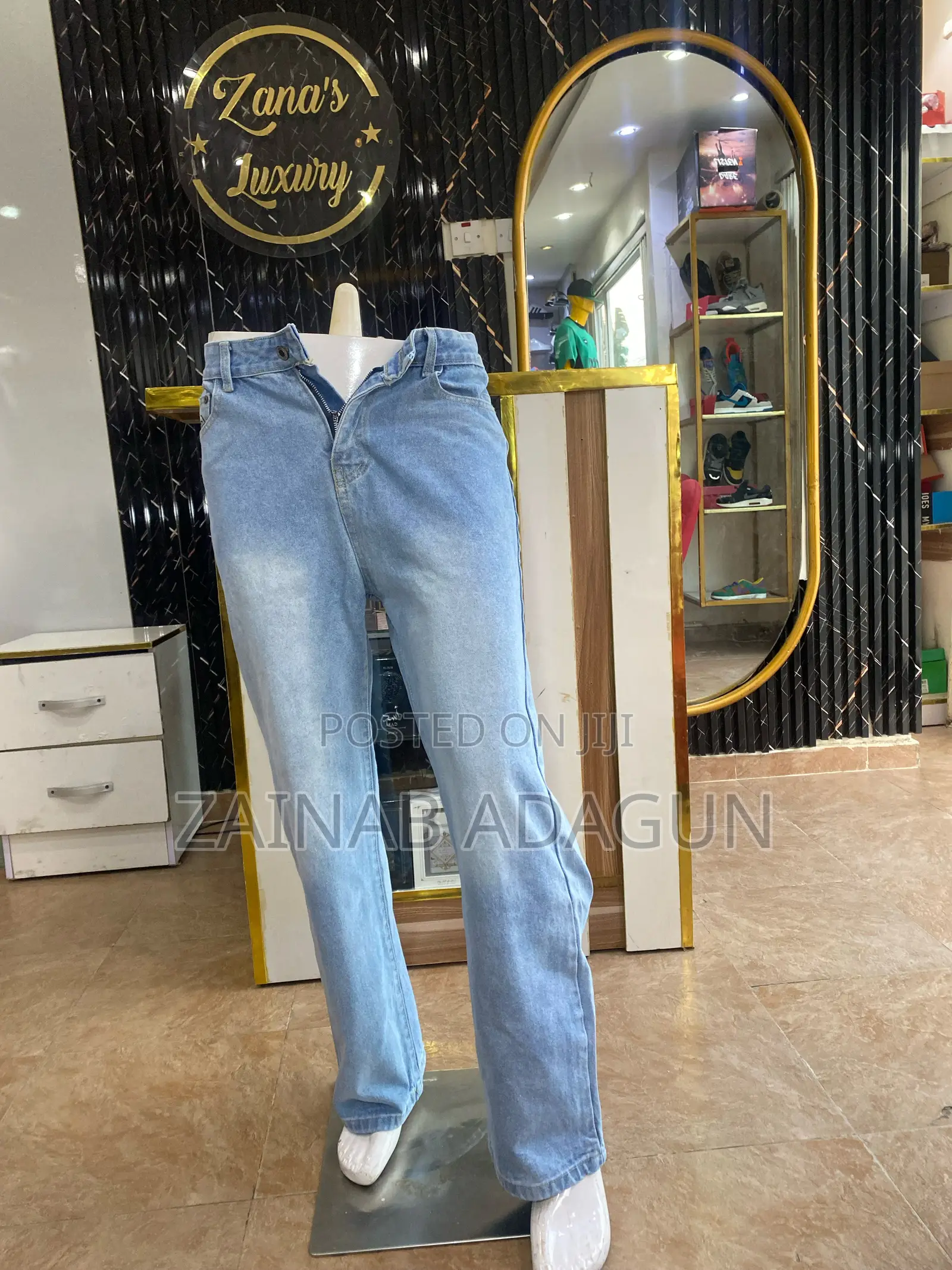 Light Blue Baggy Jeans High Quality Material