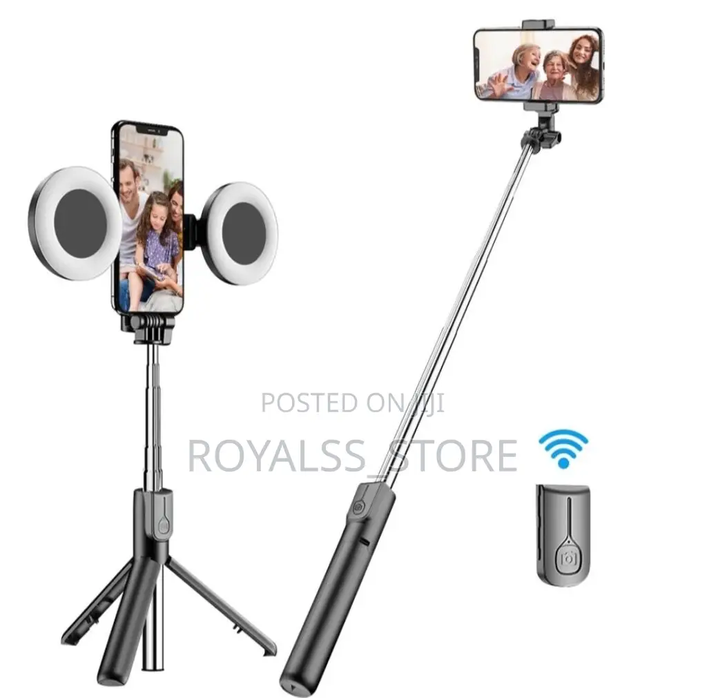 6ft Selfie Stick Tripod Stand With 2 Fill Lights Bluetooth Shutter