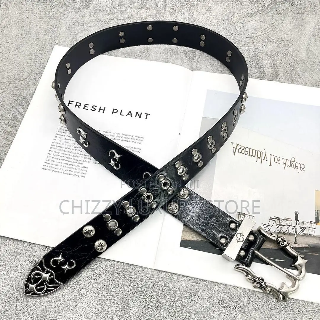Chrome Hearts Quality Luxury Men Genuine Leather Belt