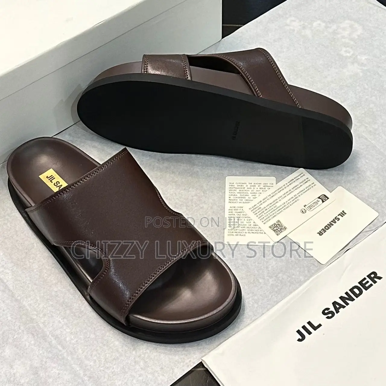 Jil Sander Quality Luxury Men Genuine Leather Pams