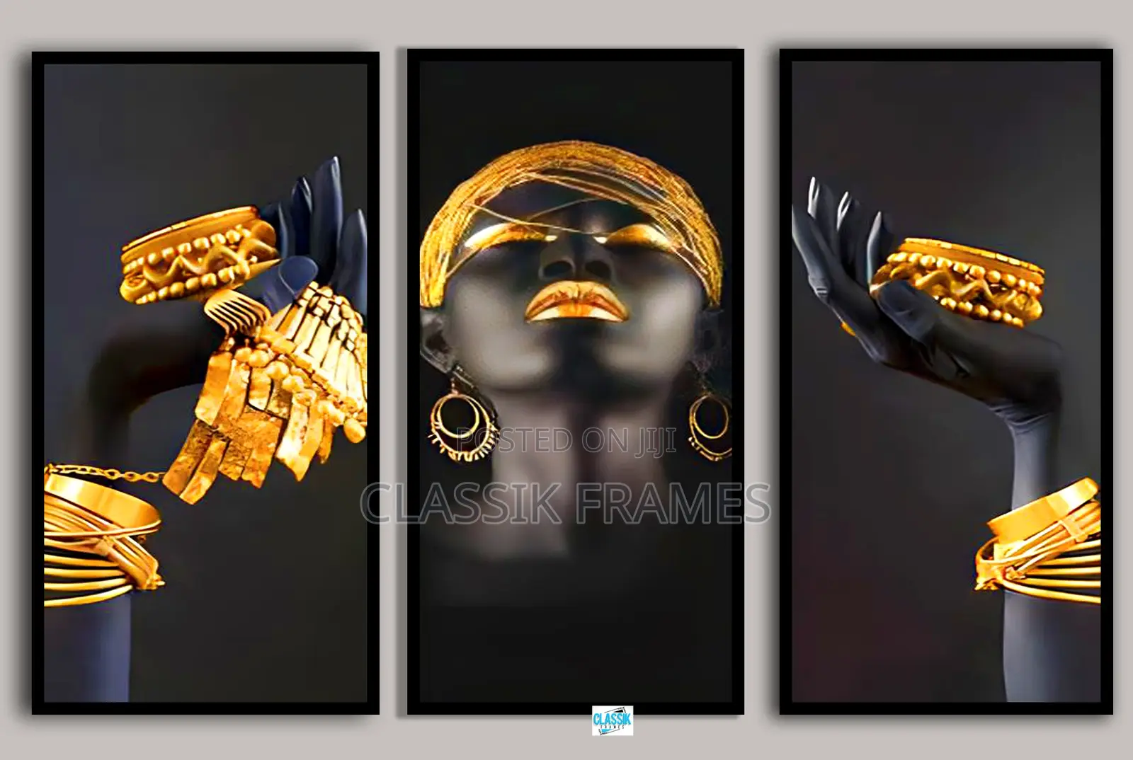 Hd Framed Golden Hand With Canvas Digi Painting Wallart