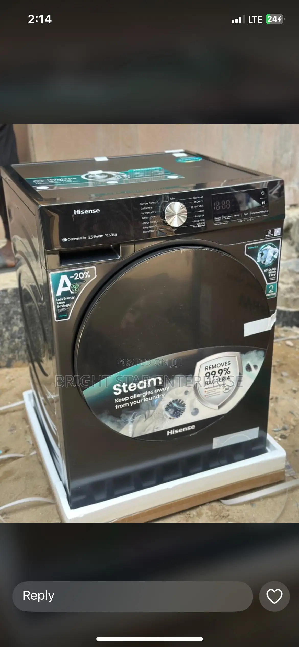 Hisense 8.5kg Wash and Steam Front Loader