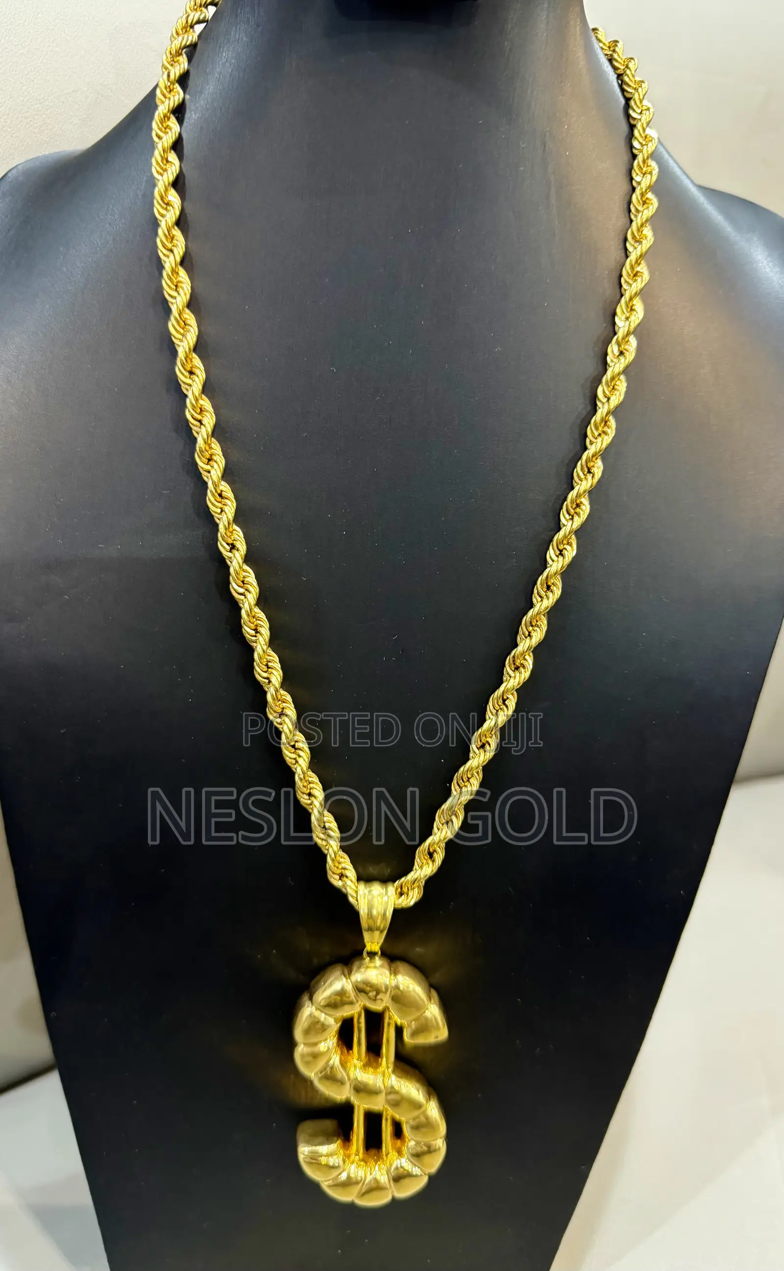 Italy 750 Tested 18karat Gold Twisted With Dolla Pendant