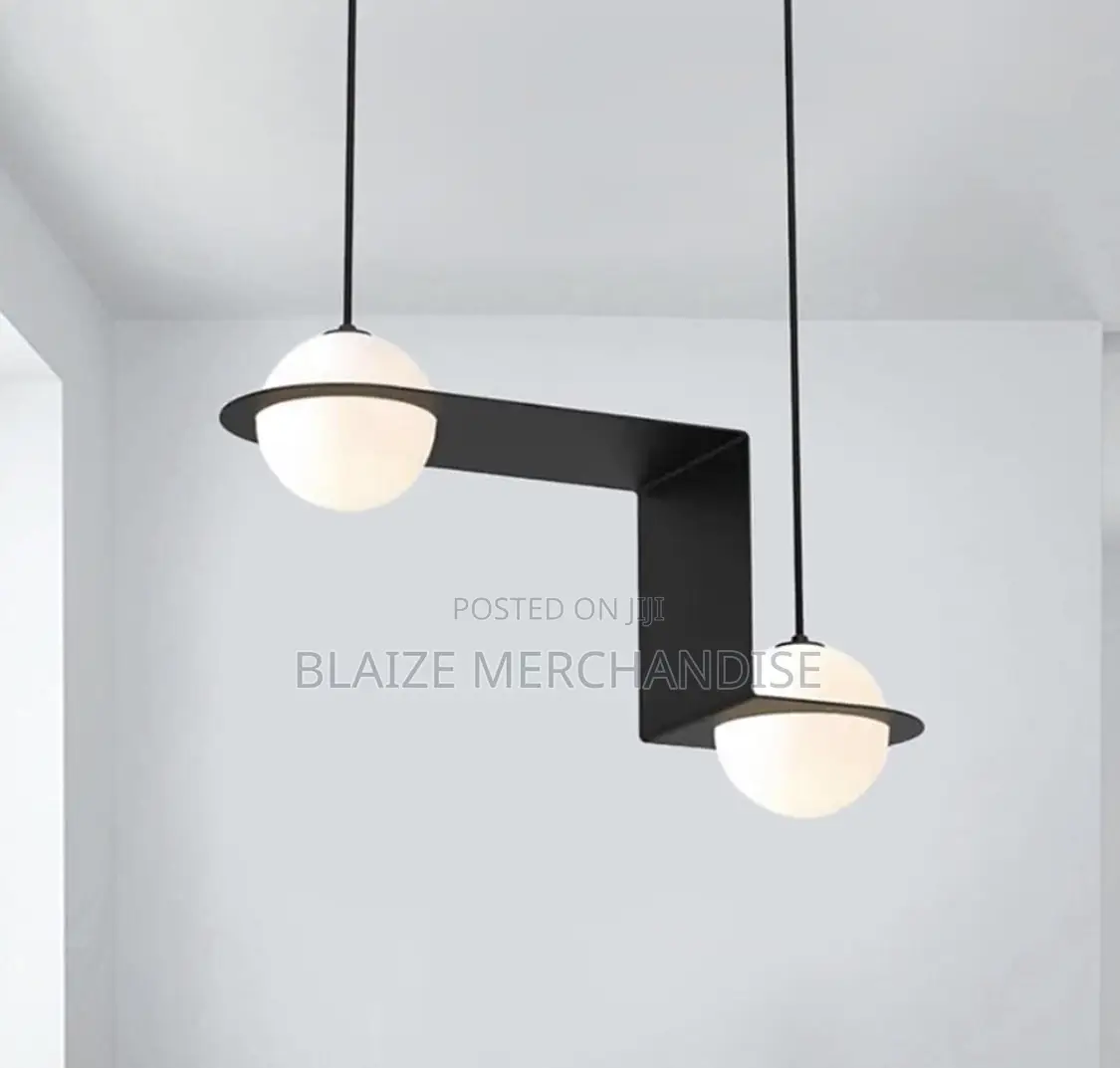 Minimal Globe Cluster Pendant Cream Glass 2 Heads Dining Room