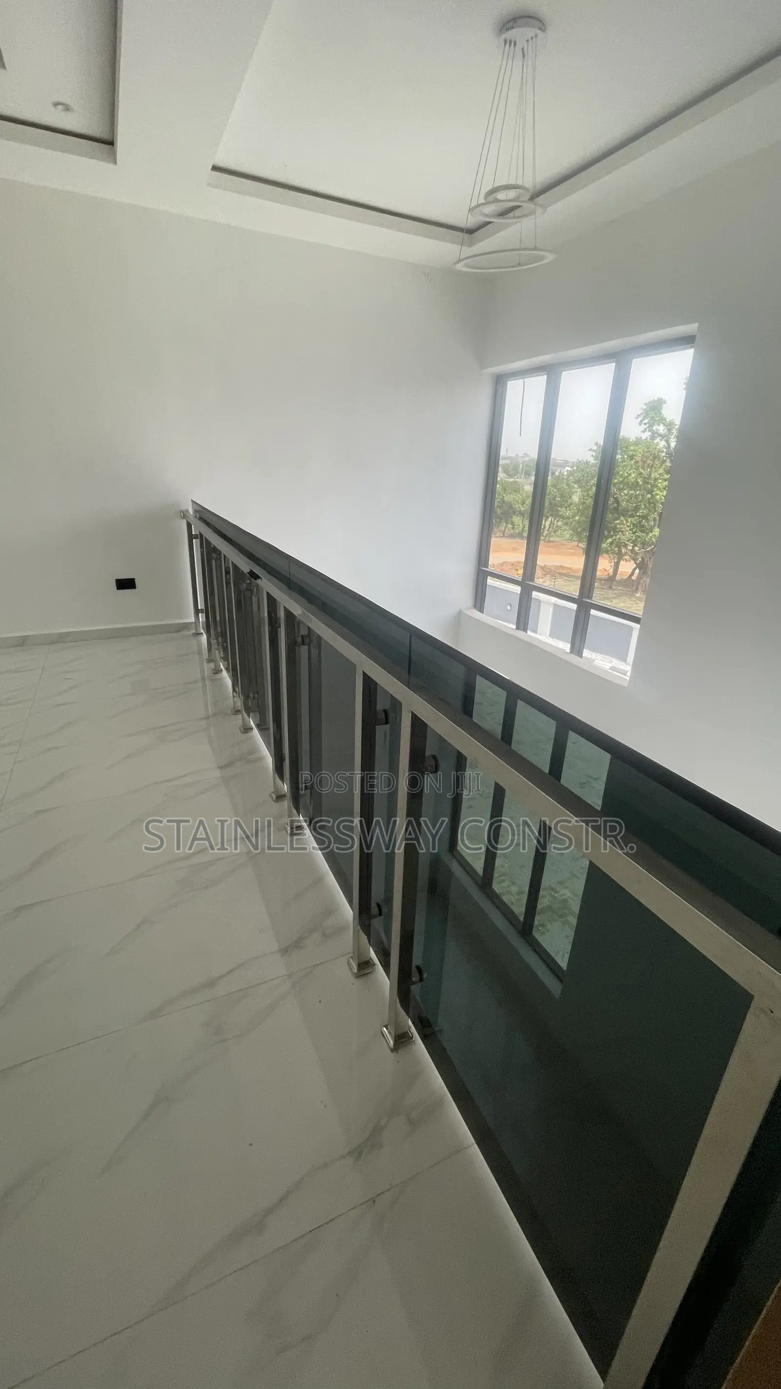 Dark Grey Glass Indoor Balcony Design