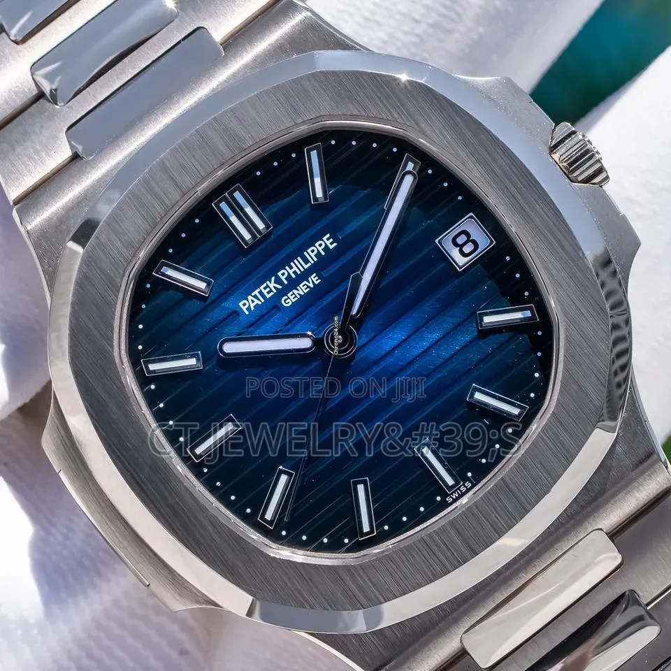 Patek Philippe Nautilus in Stainless Steel With a Blue Dial. Original