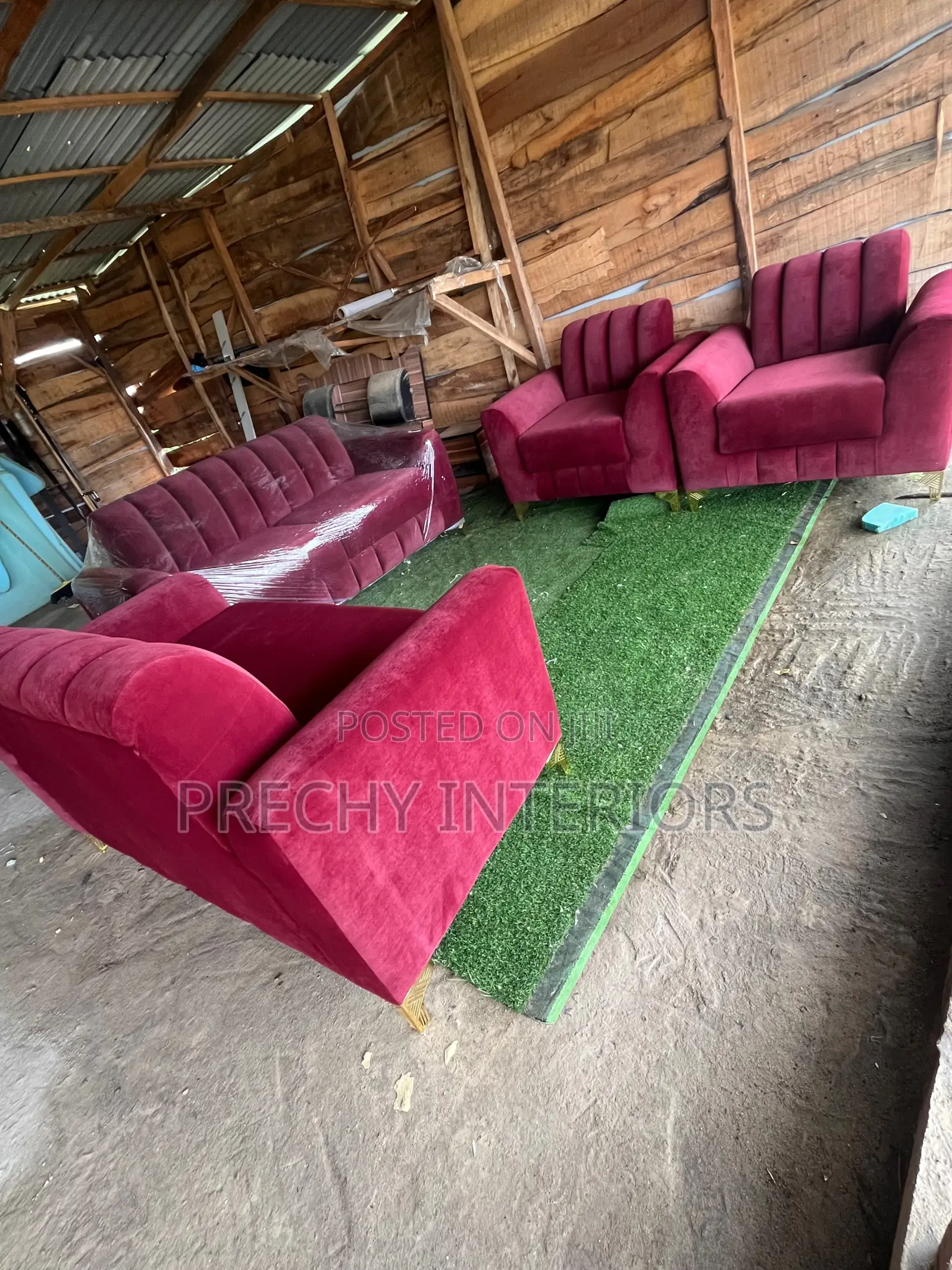 Wine Color Elegant Furniture Set