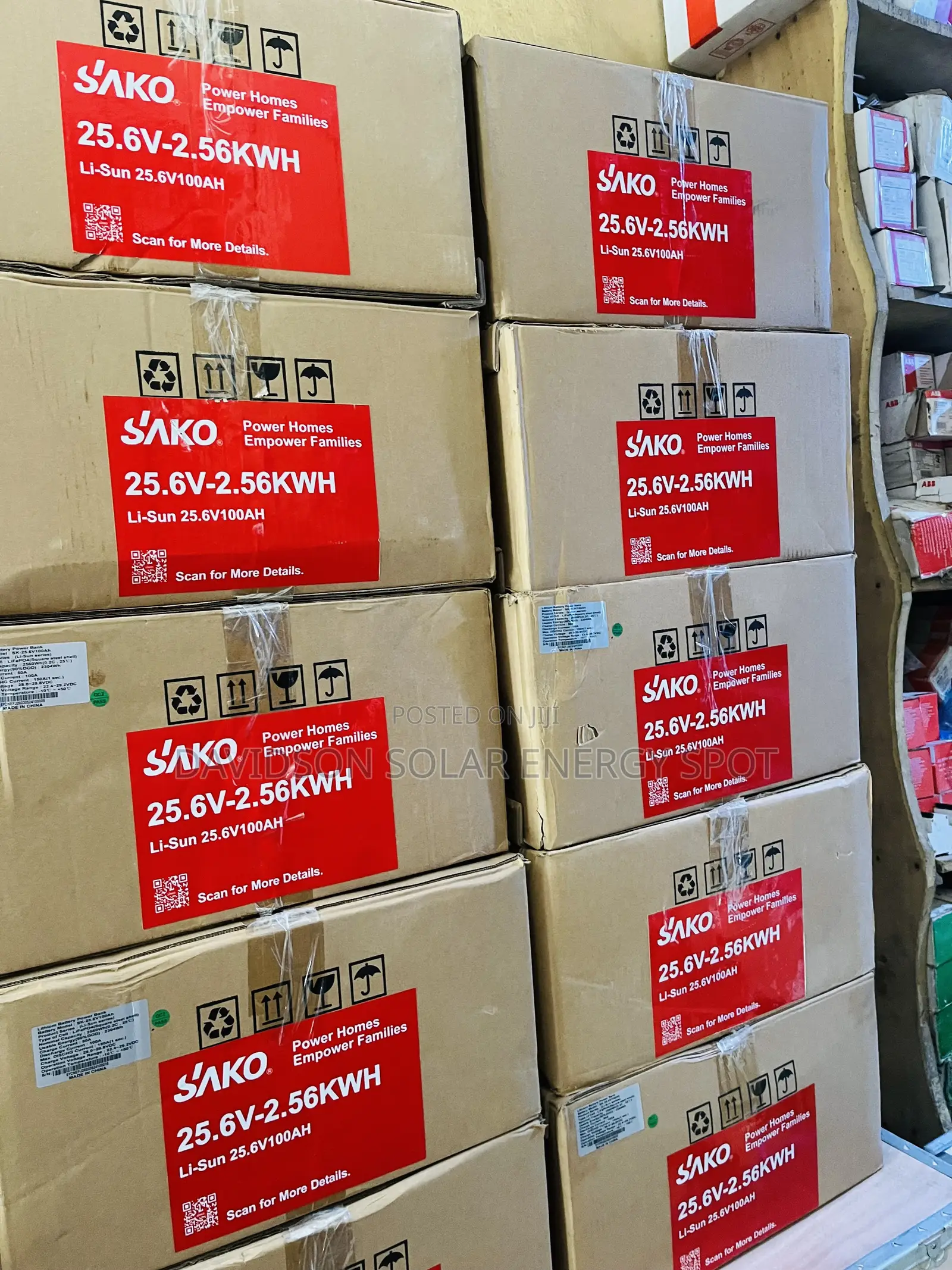 2.56kwh 24v Sako Solar Lithium Ion Battery With Bluetooth and Wi-Fi