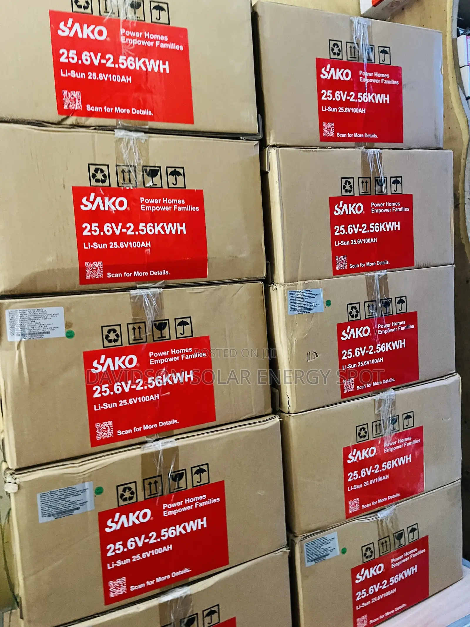 2.56kwh 24v Sako Solar Lithium Ion Battery With Bluetooth and Wi-Fi
