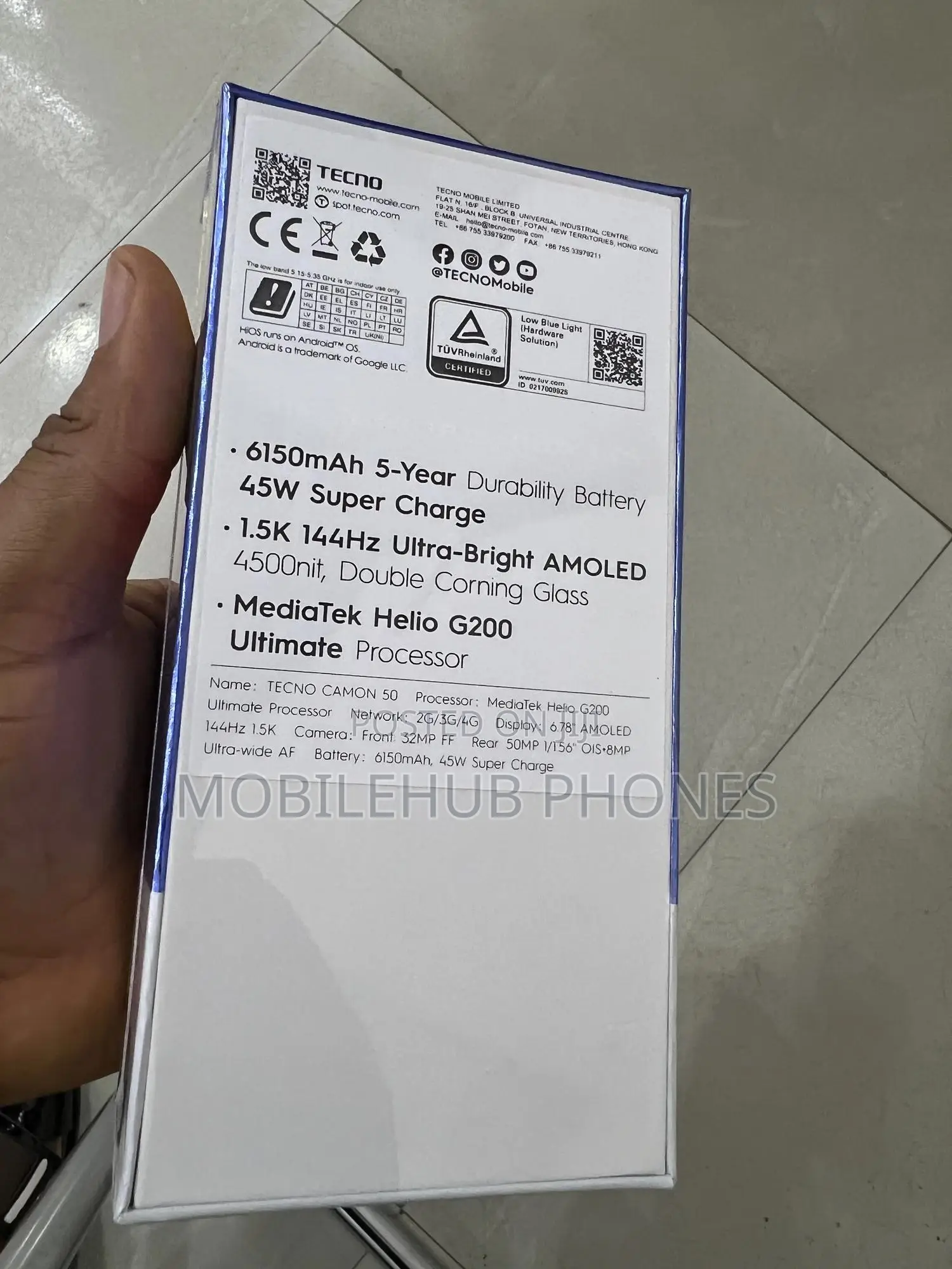 New Tecno Camon 50 256 GB Black