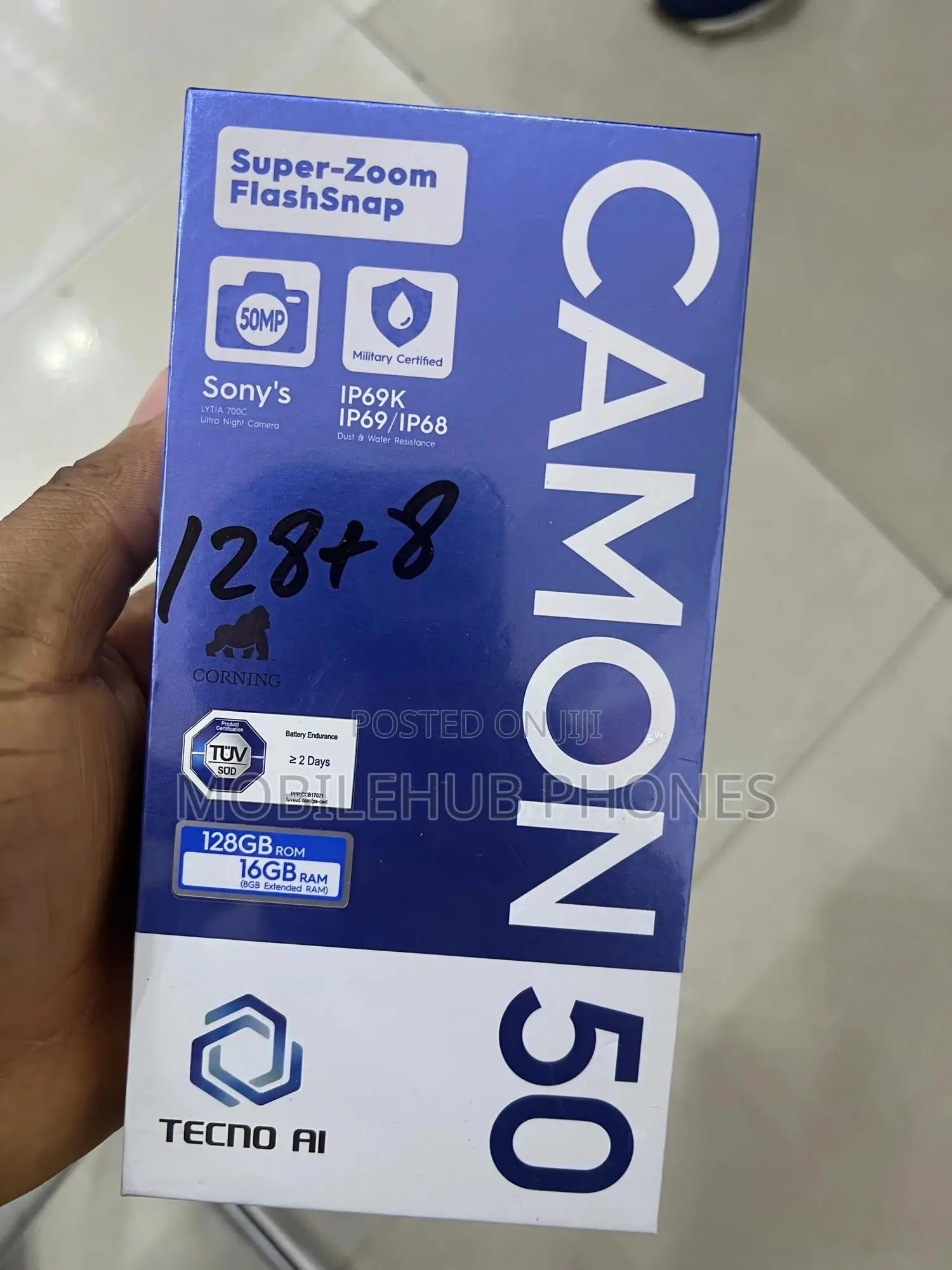 New Tecno Camon 50 256 GB Black