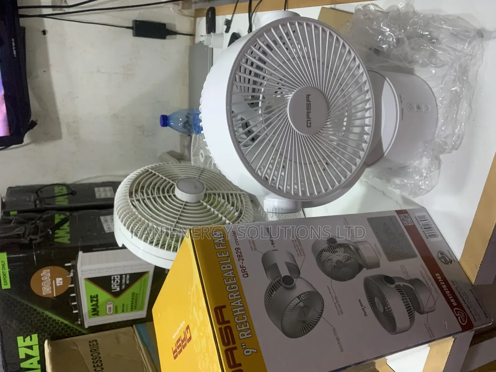 Qasa 9” Rechargeable Fan  | Portable Usb Fan + Strong Battery Backup