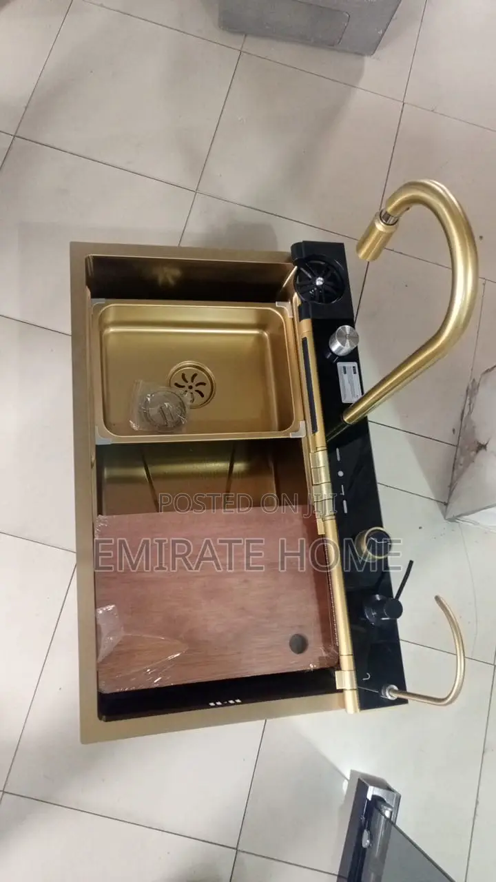 Special Gold Kitchen Sink With Complete Accessories