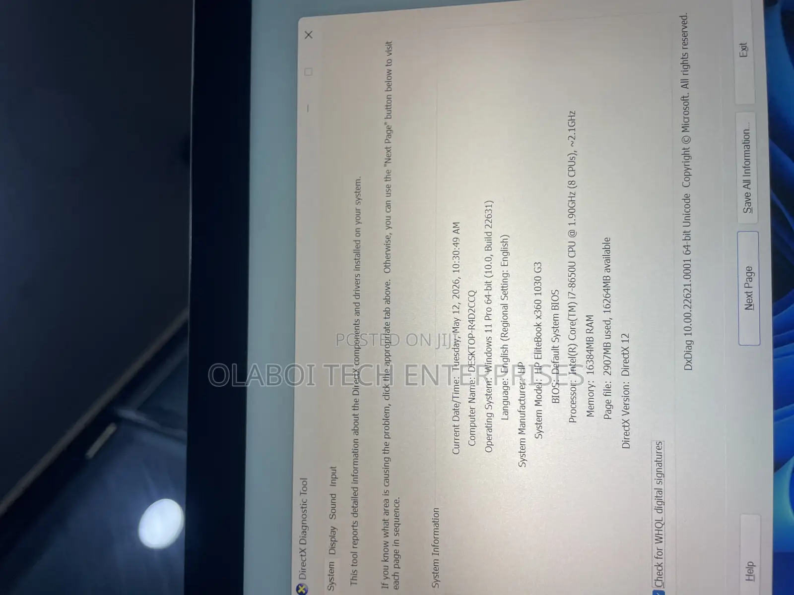 Laptop HP EliteBook X360 1030 G3 16GB Intel Core i7 SSD 256GB