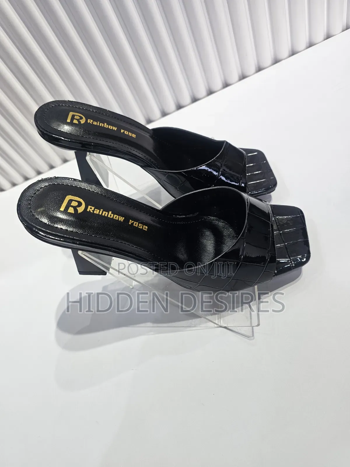 Crocodile Embossed Mules