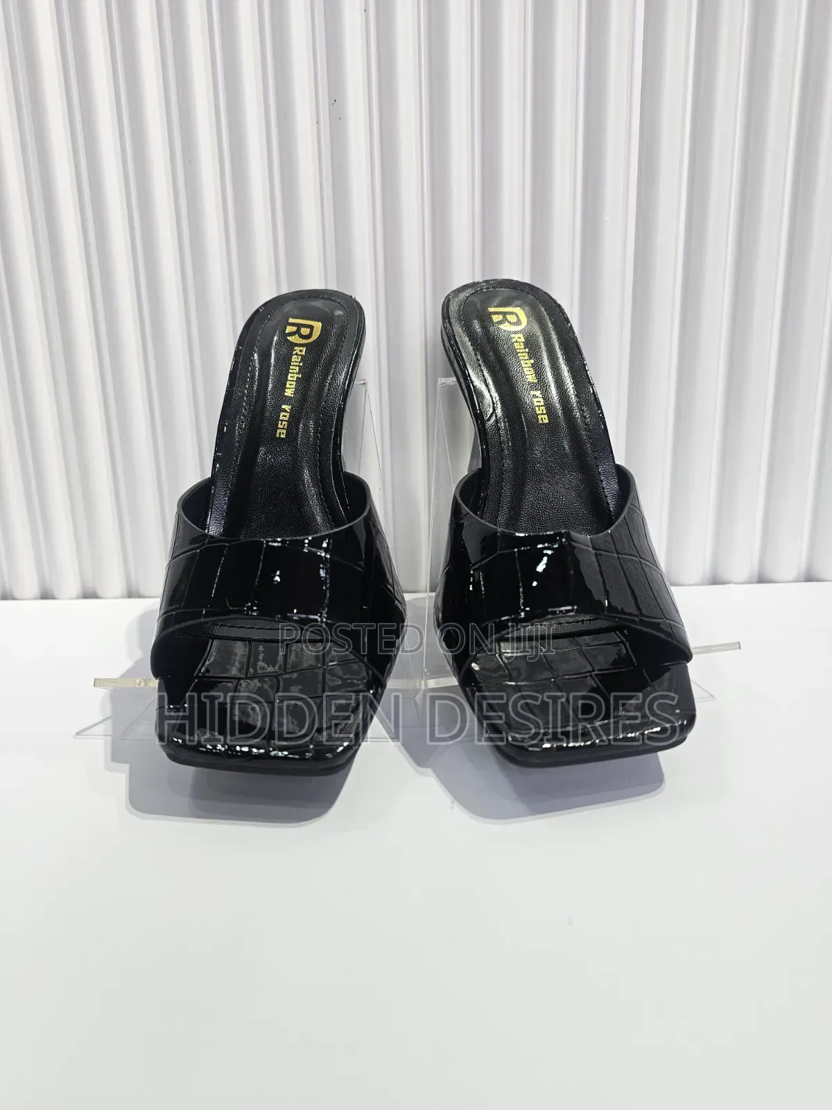 Crocodile Embossed Mules