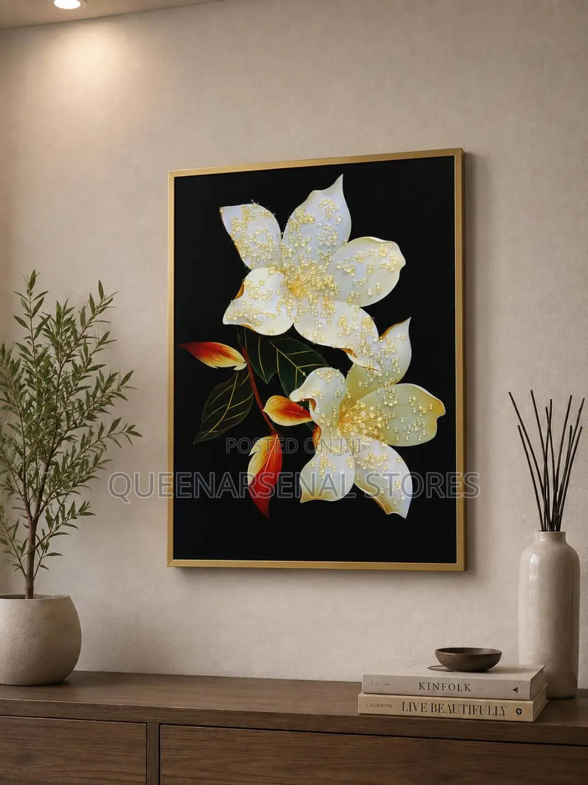 Diamond Crystal Encrusted Painting With Gold Frame
-- 40cm by 50cm