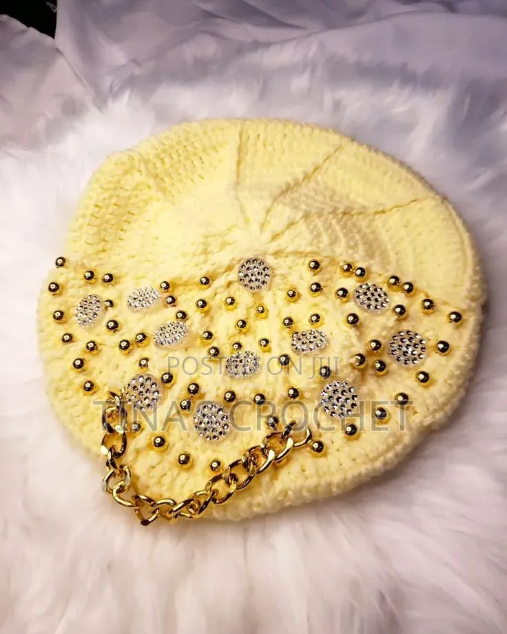 Elegant Handmade Crochet Beret (Beaded Edition)