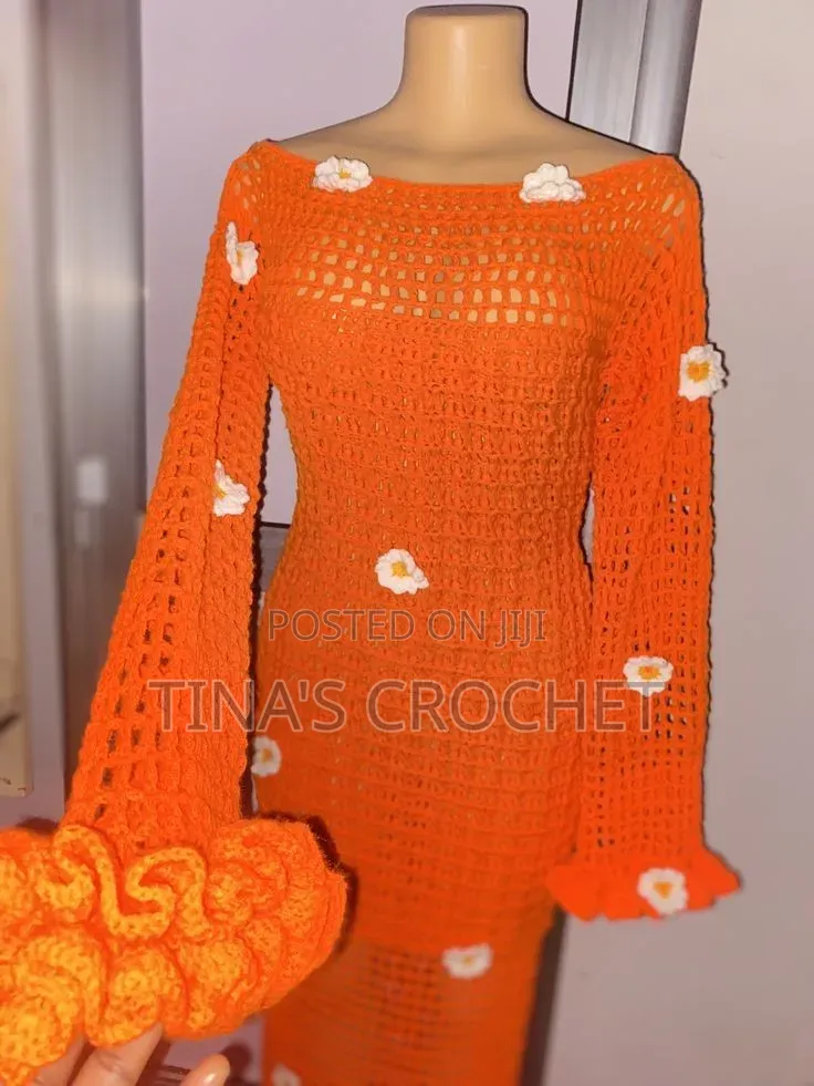 Crochet Mesh Maxi Gown