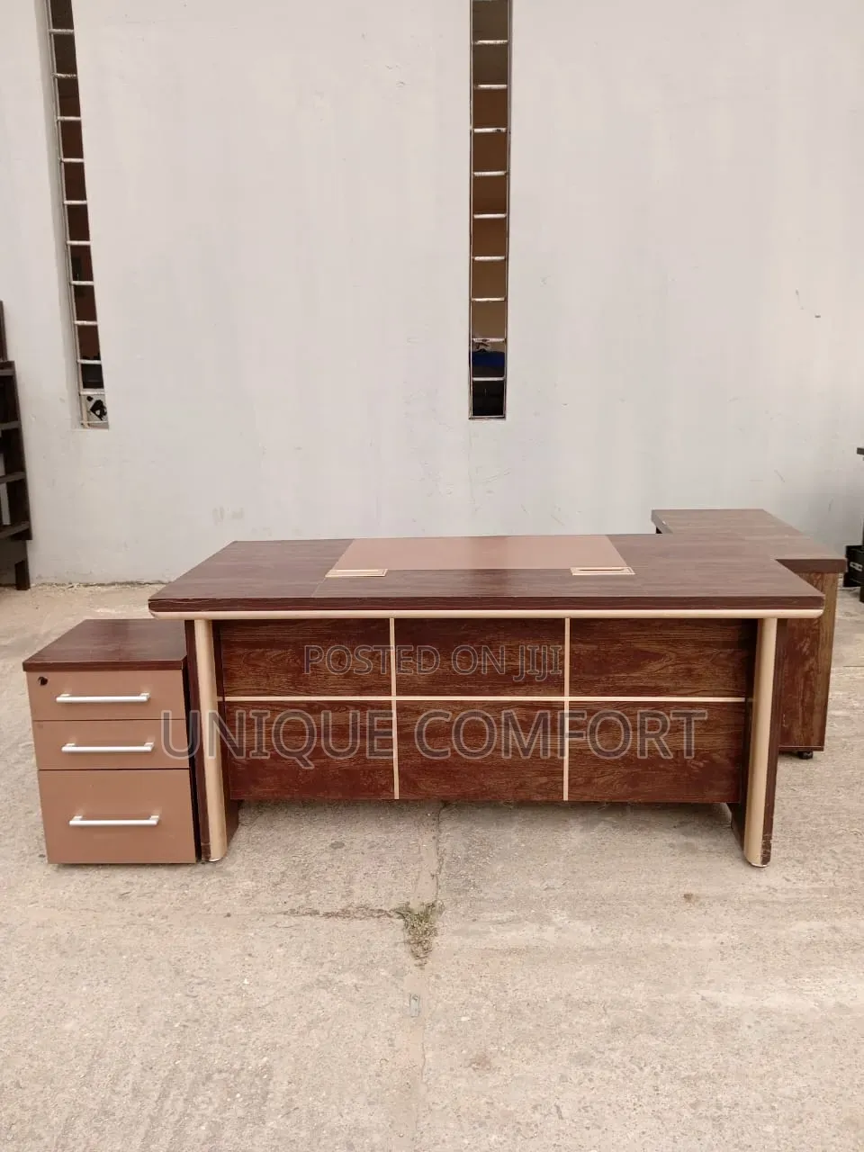 Imported Executive Office Table With Extension and Side Drawer