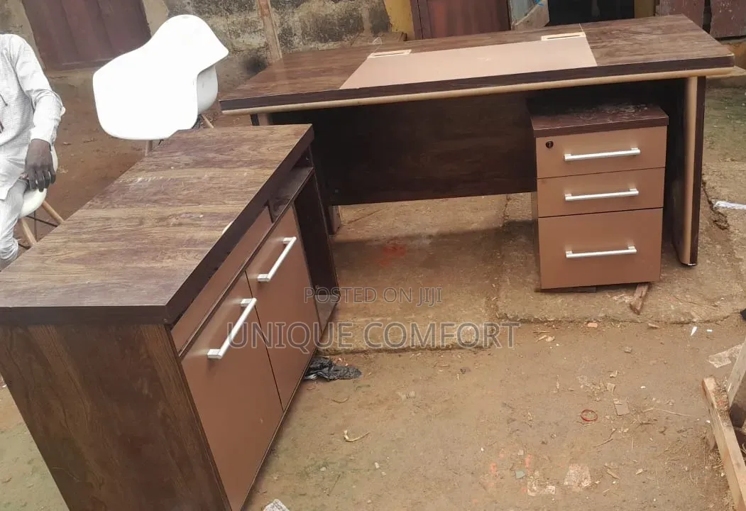 Imported Executive Office Table With Extension and Side Drawer