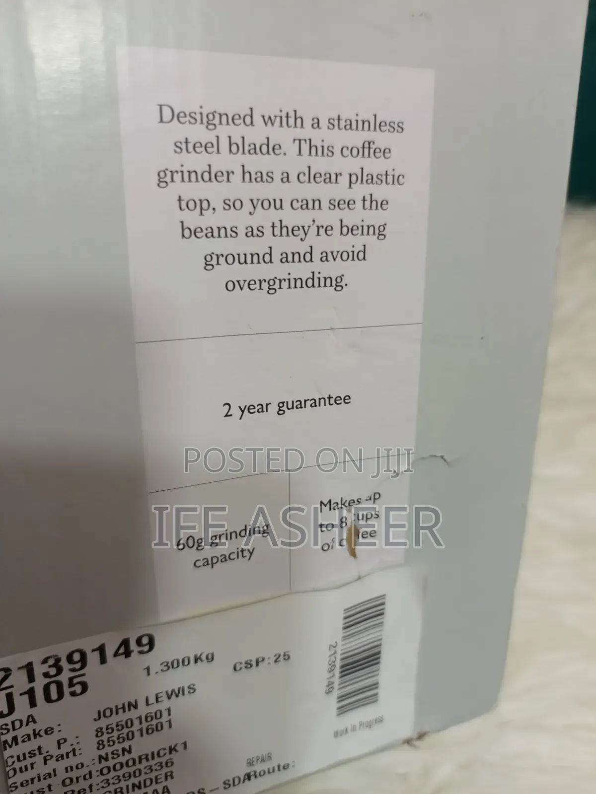 Uk Faily Used John Lewis Coffee Grinder