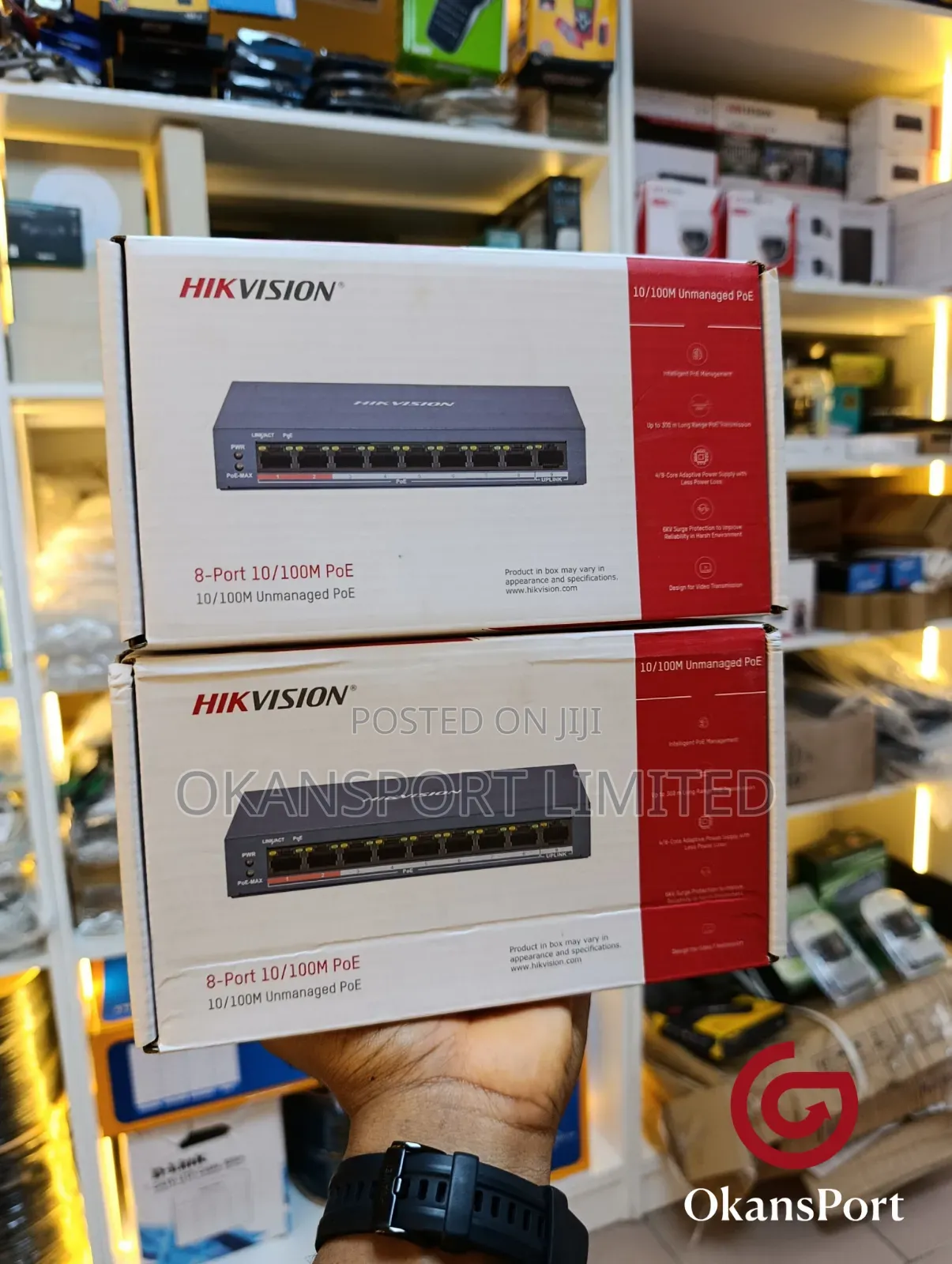 Hikvision Poe Switch 4 Port 8 16 24 Port Gigabit 10/100 Network Switch