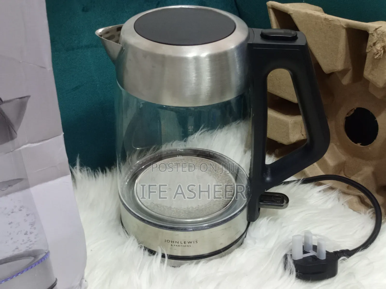 U.K Fairly Used John Lewis Glass Kettle