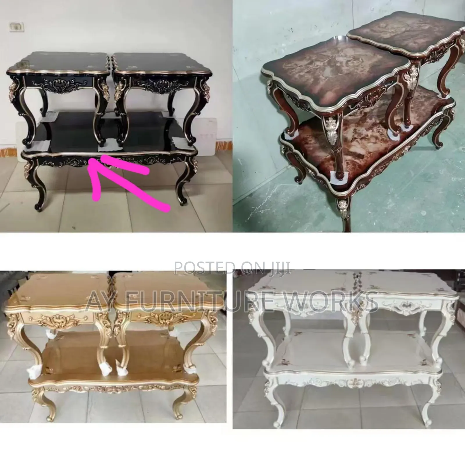 Cake, 6 Man Dinning and Center Table With 2 Side Stools