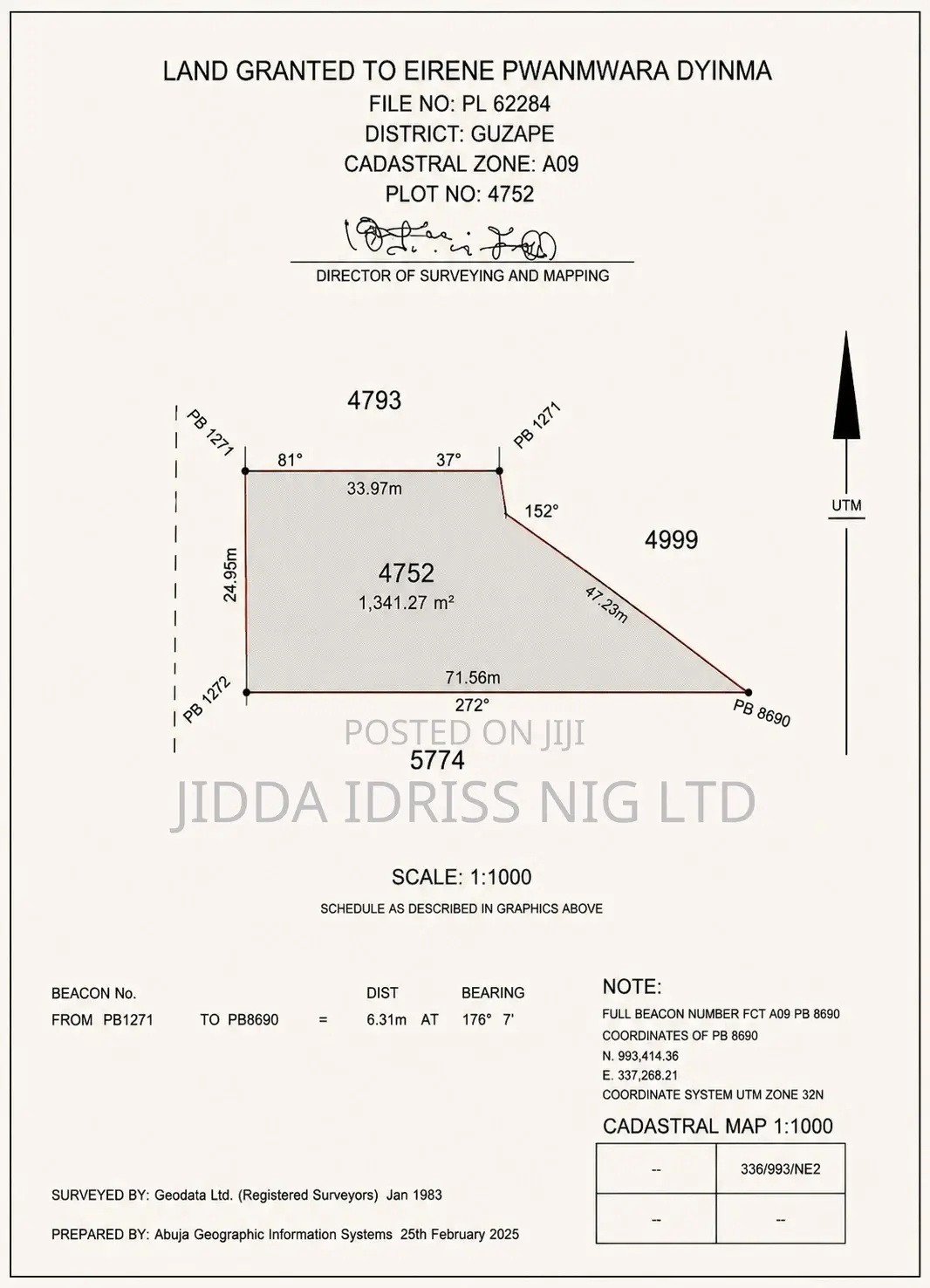 Guzape Main, Plot 4752 for Sale